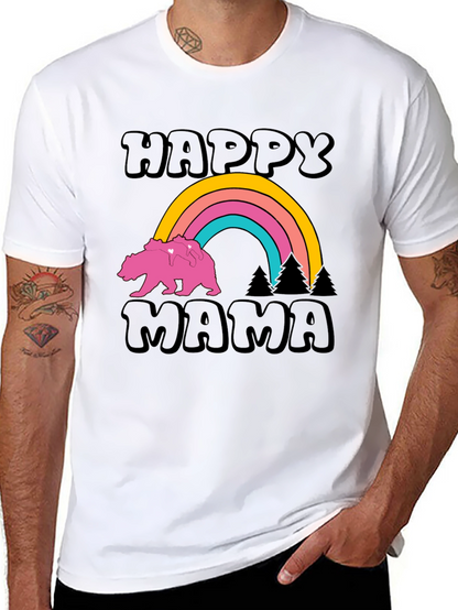 Happy Mama Bear Rainbow Graphic Tee