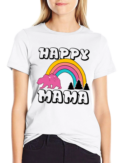 Happy Mama Bear Rainbow Graphic Tee