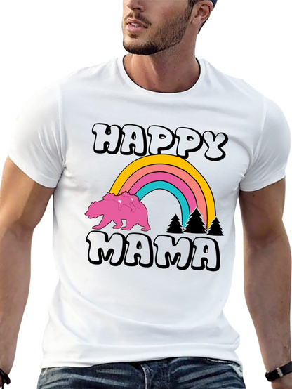Happy Mama Bear Rainbow Graphic Tee