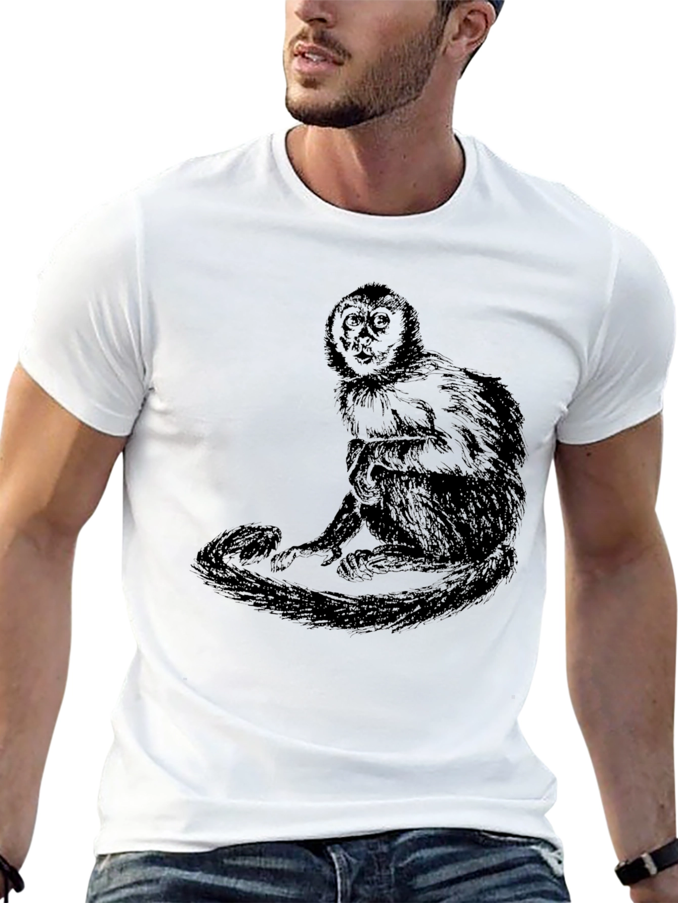 Monkey Graphic Black T-Shirt