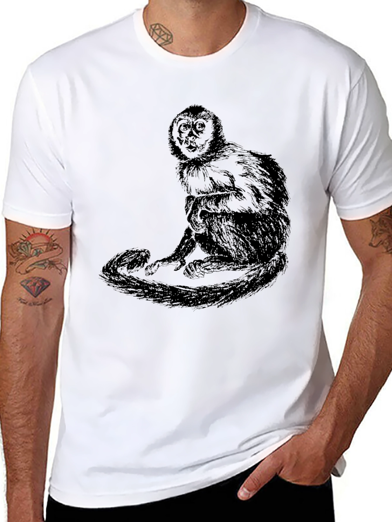 Monkey Graphic Black T-Shirt