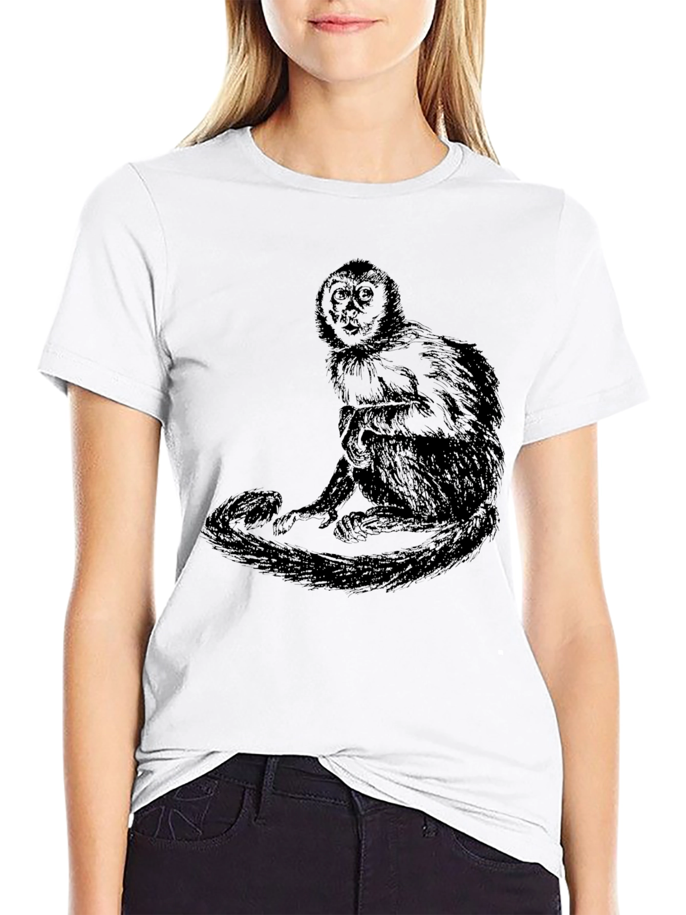 Monkey Graphic Black T-Shirt