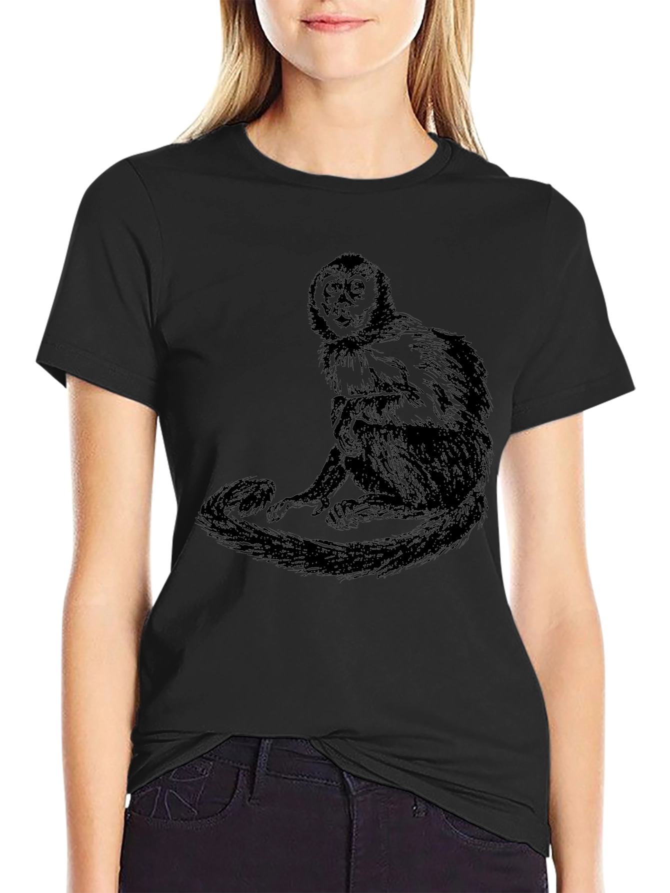 Monkey Graphic Black T-Shirt