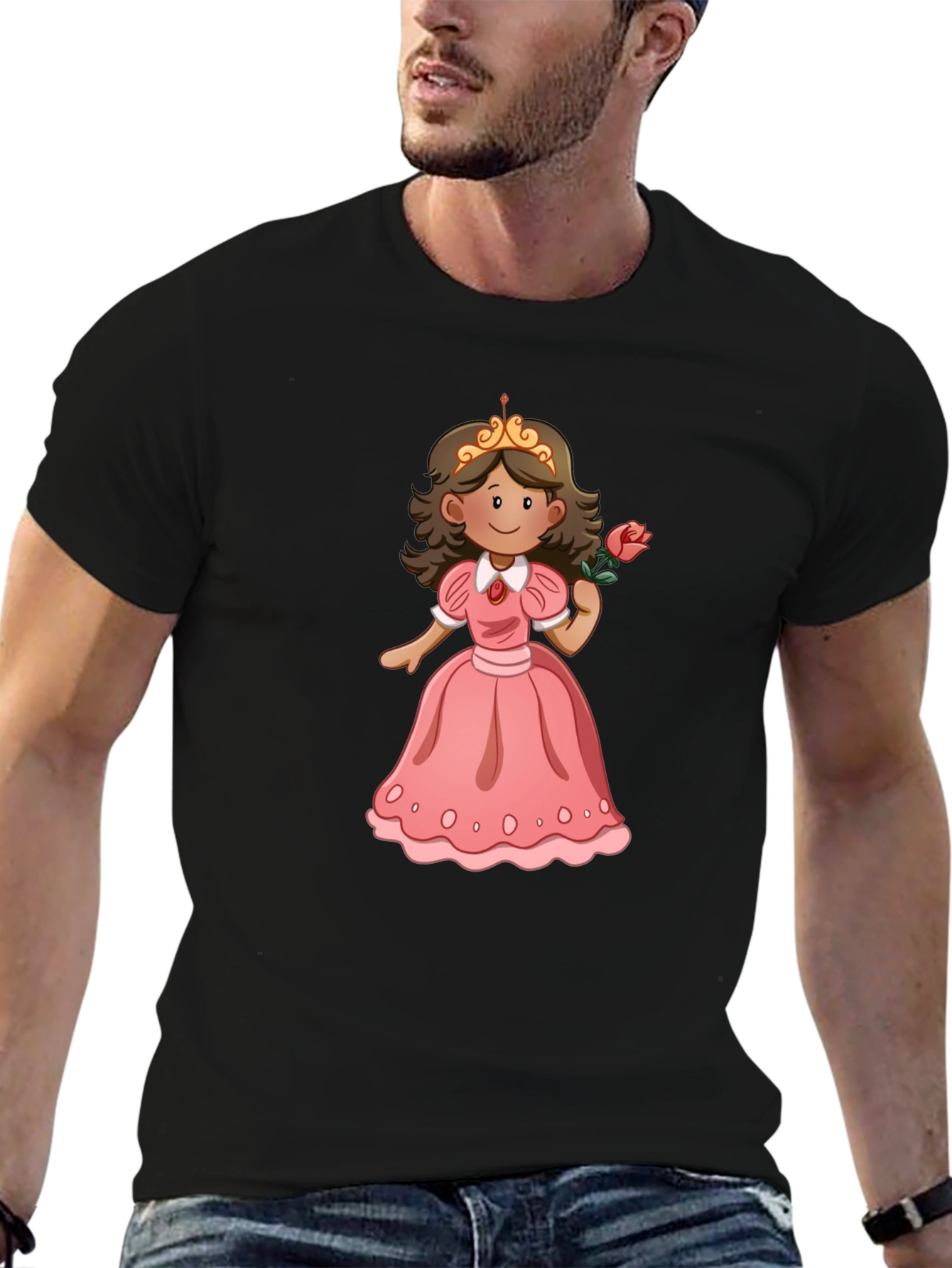 Princess Rose T-Shirt - Black Cotton Tee