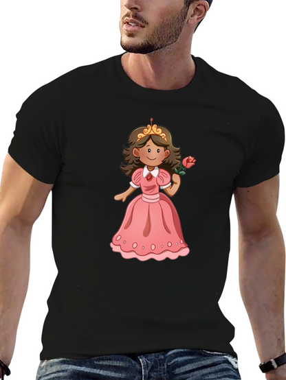Princess Rose T-Shirt - Black Cotton Tee