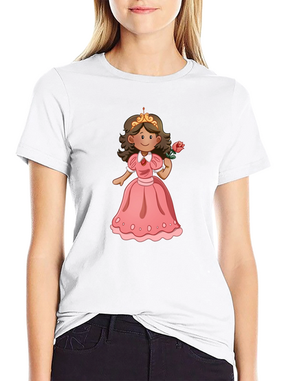 Princess Rose T-Shirt - Black Cotton Tee