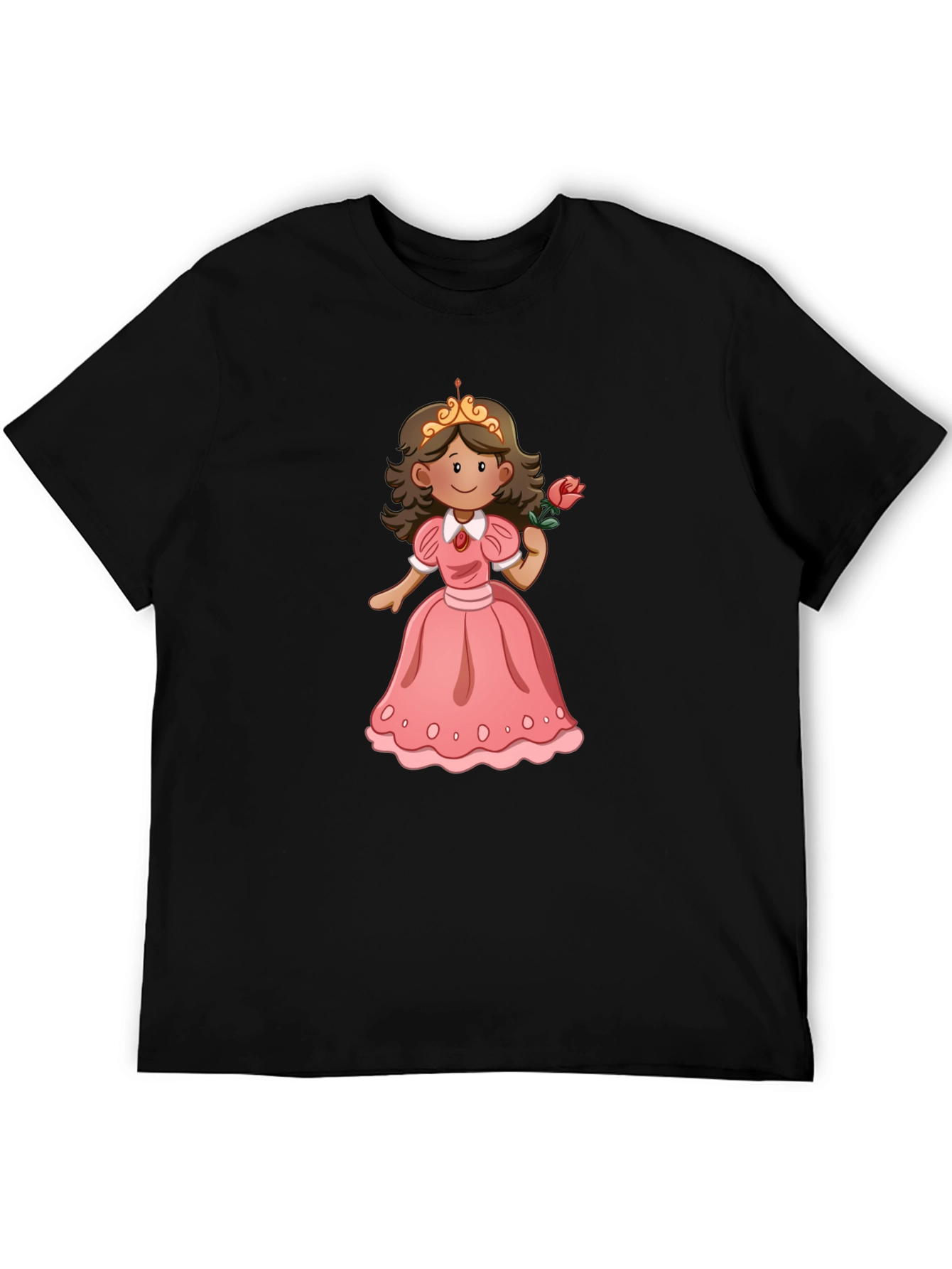 Princess Rose T-Shirt - Black Cotton Tee