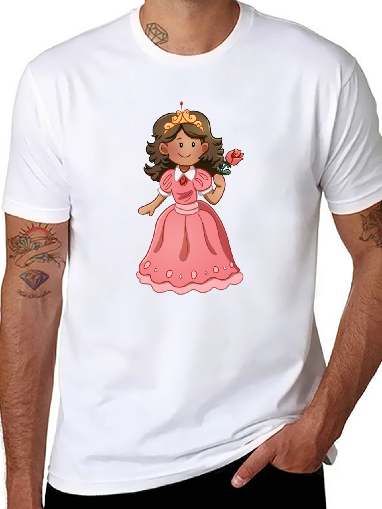 Princess Rose T-Shirt - Black Cotton Tee