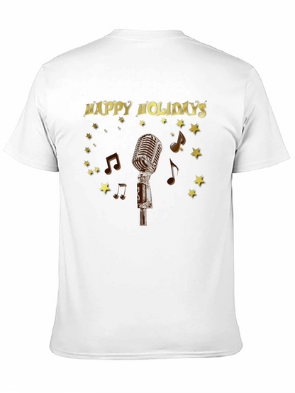 Happy Holidays Microphone Graphic Tee