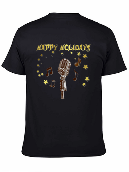 Happy Holidays Microphone Graphic Tee