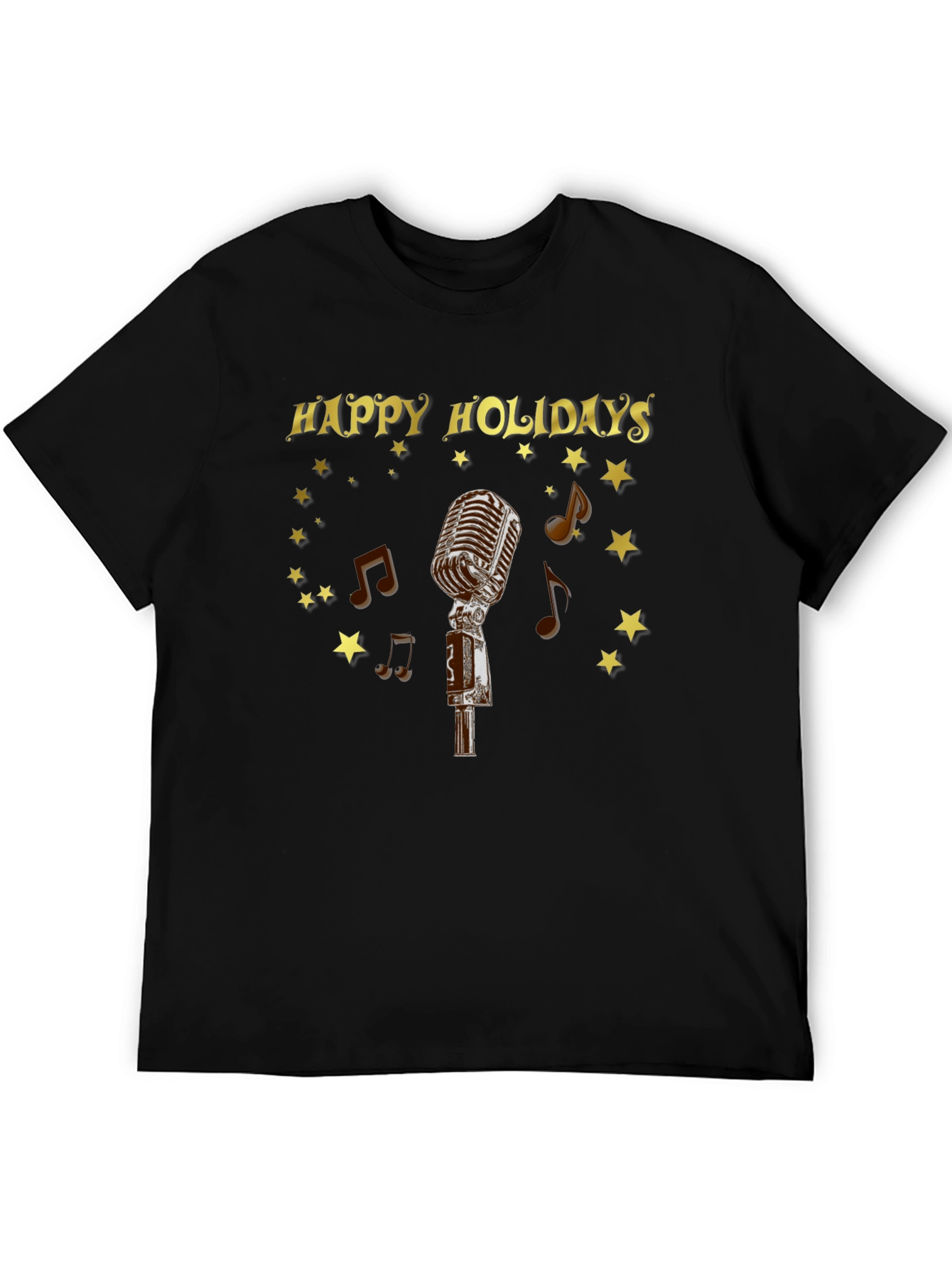 Happy Holidays Microphone Graphic Tee