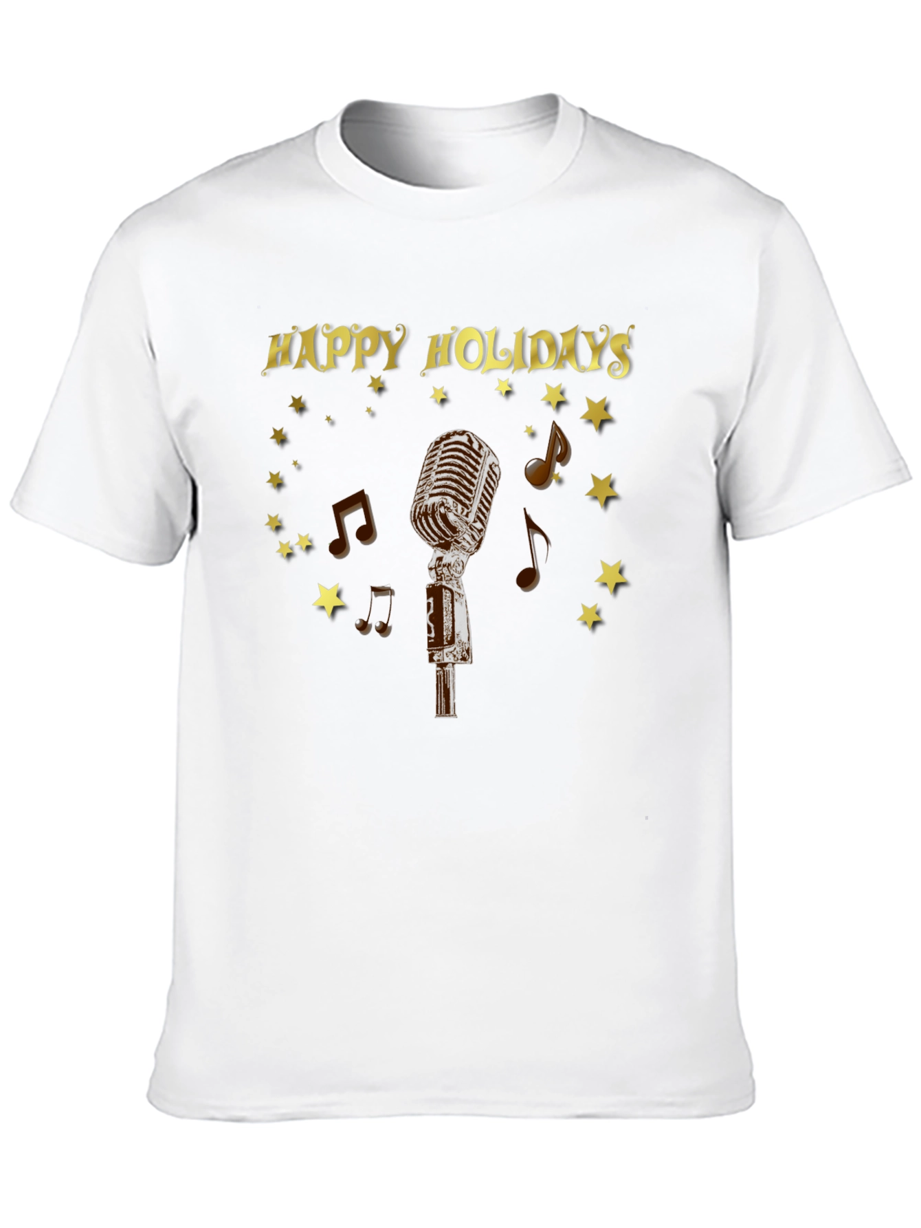 Happy Holidays Microphone Graphic Tee