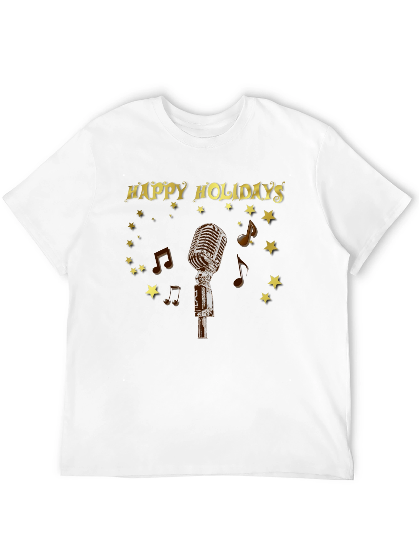 Happy Holidays Microphone Graphic Tee