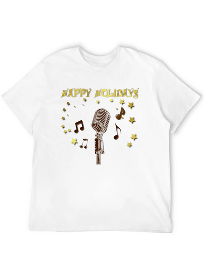 Happy Holidays Microphone Graphic Tee