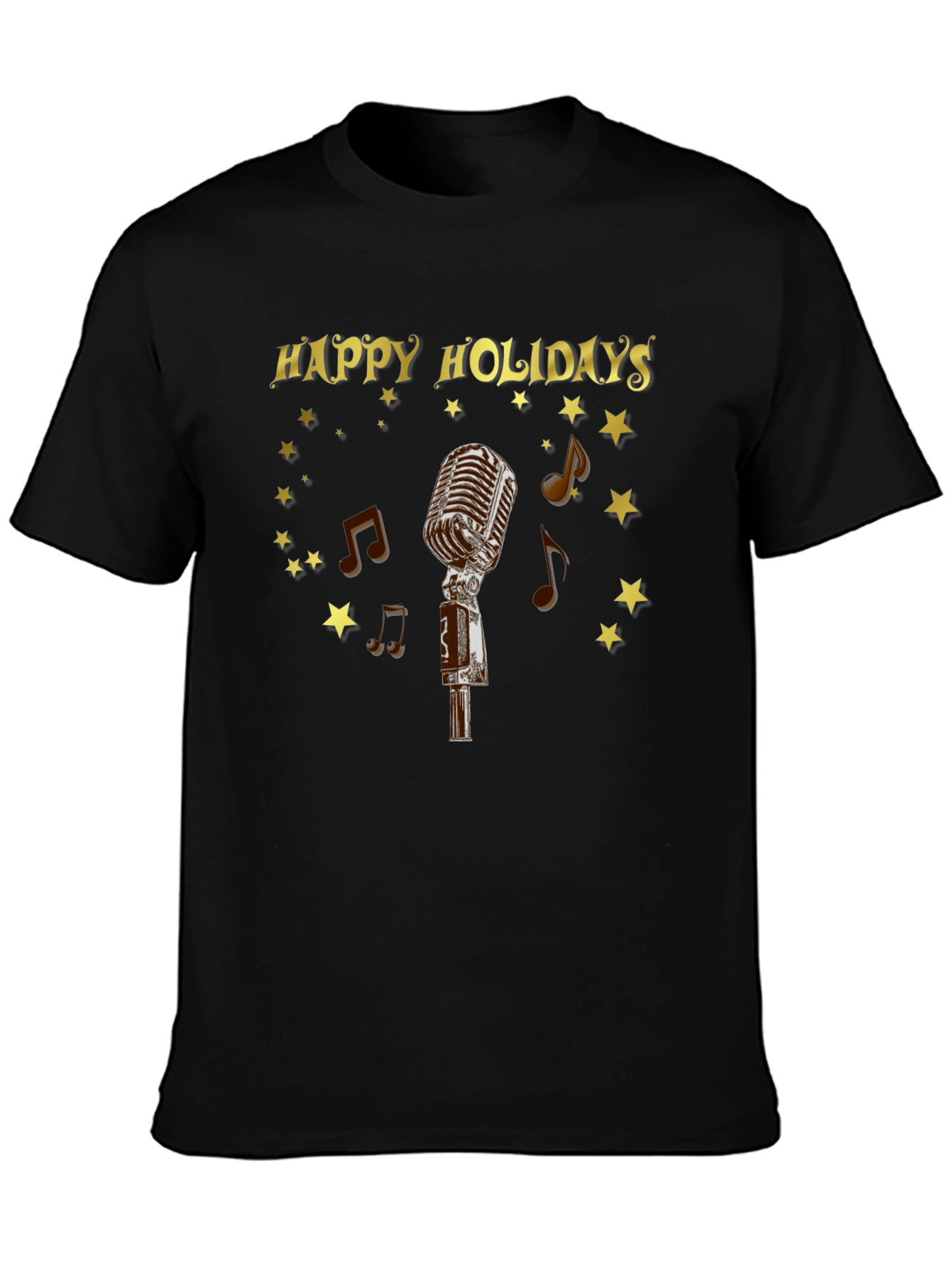 Happy Holidays Microphone Graphic Tee