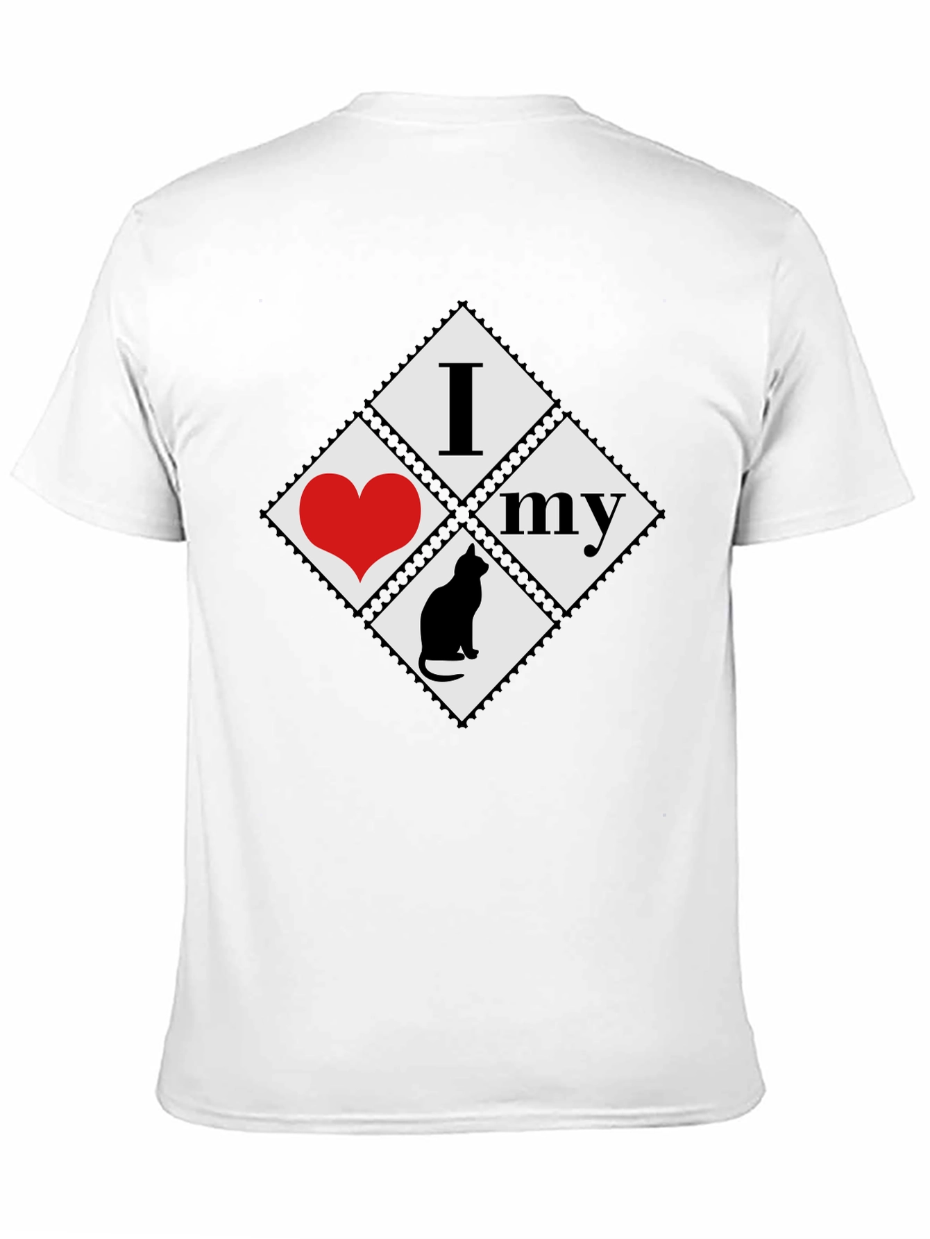 I Love My Cat T-Shirt - Black Cotton Tee