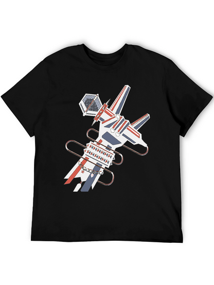 Geometric Graphic Print Tee - Unique Modern Design