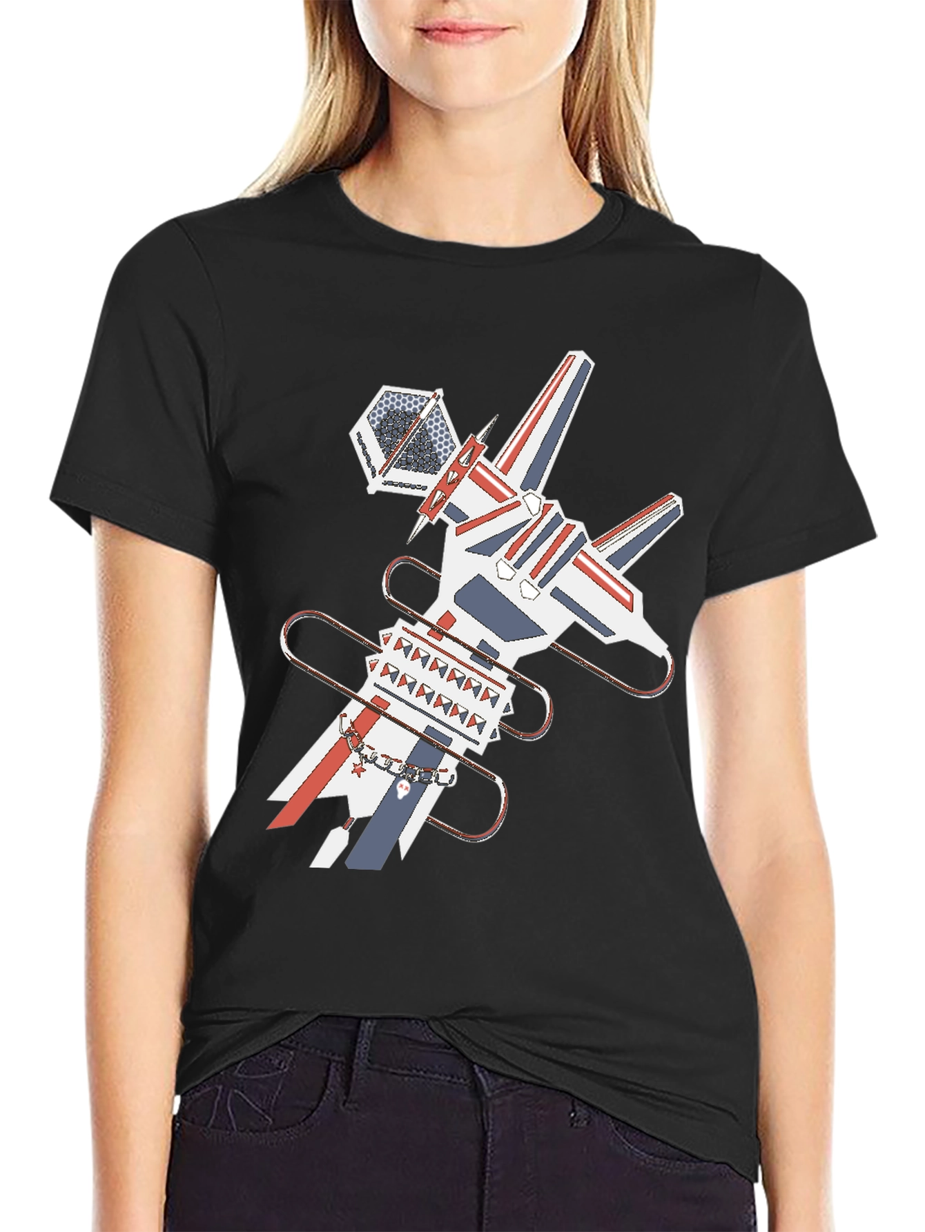 Geometric Graphic Print Tee - Unique Modern Design