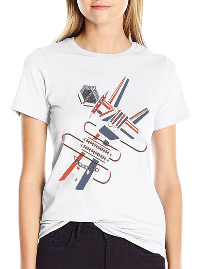 Geometric Graphic Print Tee - Unique Modern Design