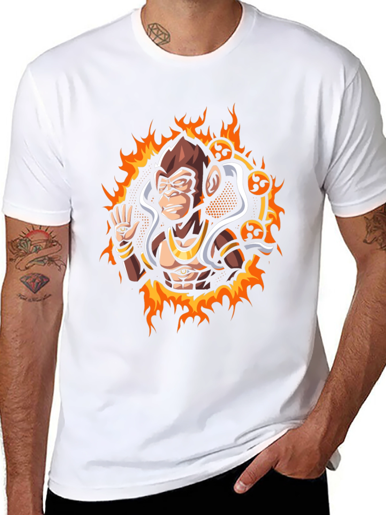 Mystic Monkey Graphic Tee - Black Cotton