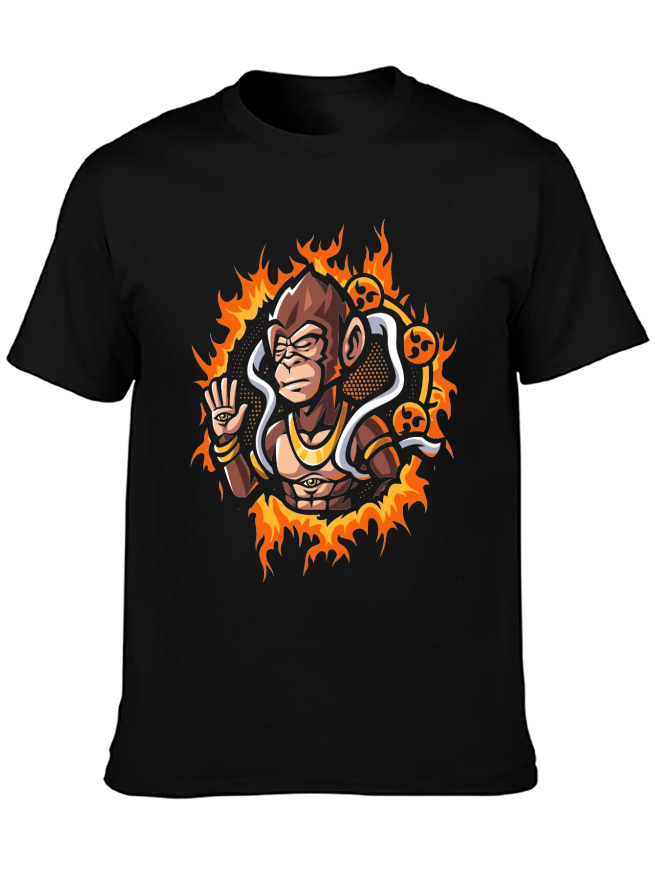 Mystic Monkey Graphic Tee - Black Cotton