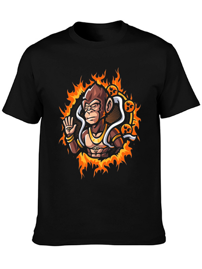 Mystic Monkey Graphic Tee - Black Cotton