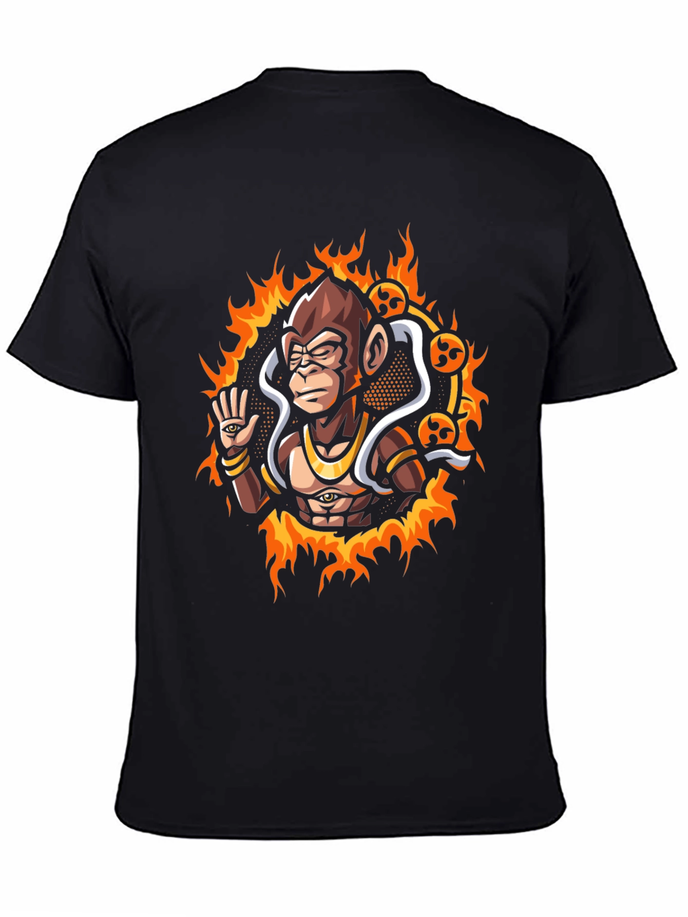 Mystic Monkey Graphic Tee - Black Cotton