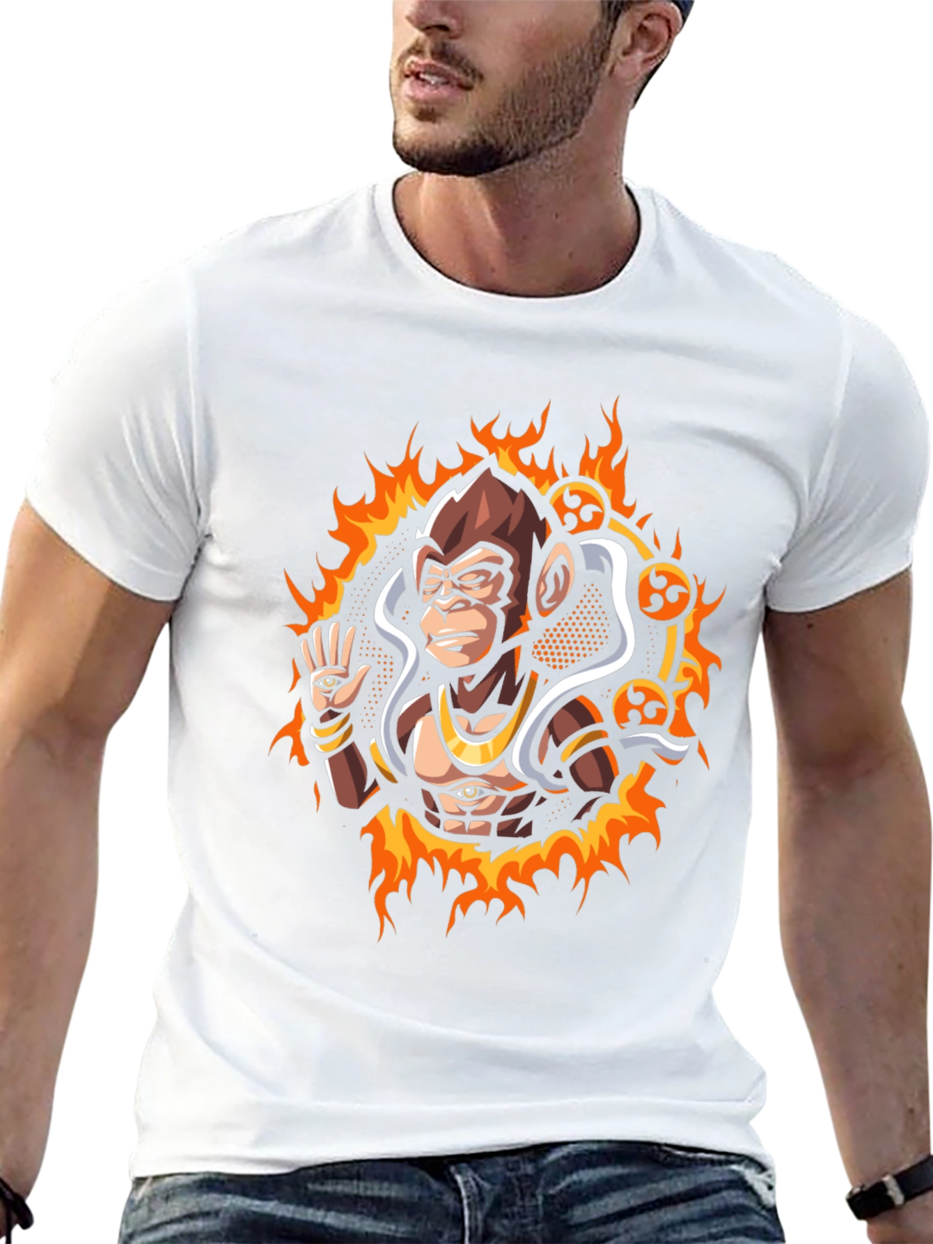Mystic Monkey Graphic Tee - Black Cotton