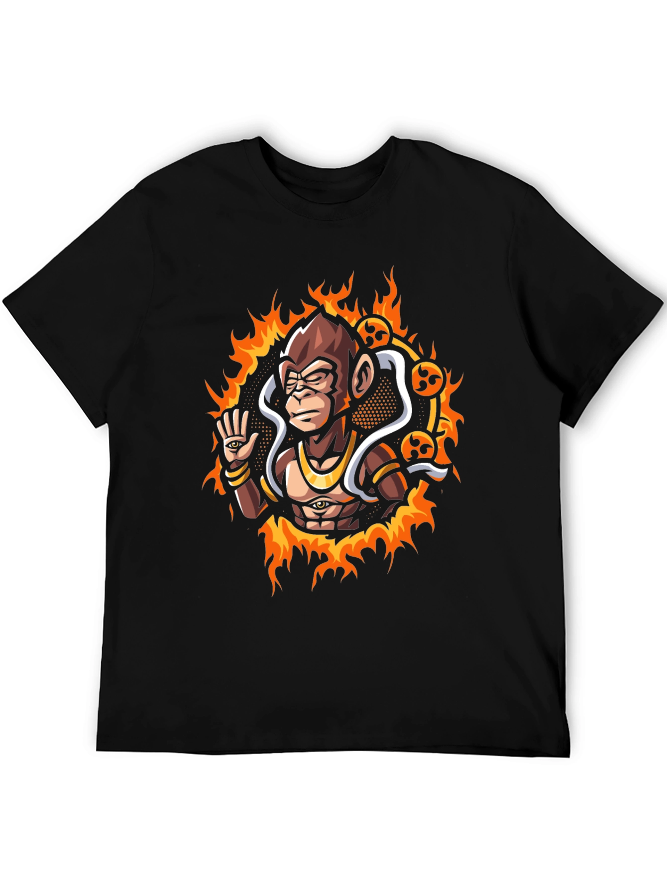 Mystic Monkey Graphic Tee - Black Cotton