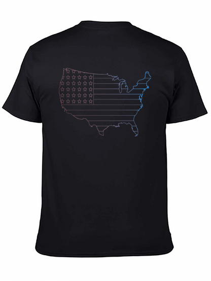 USA Map Graphic Tee - Patriotic American Flag T-Shirt