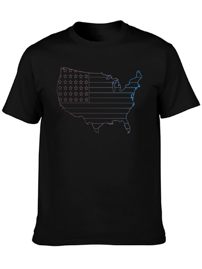 USA Map Graphic Tee - Patriotic American Flag T-Shirt