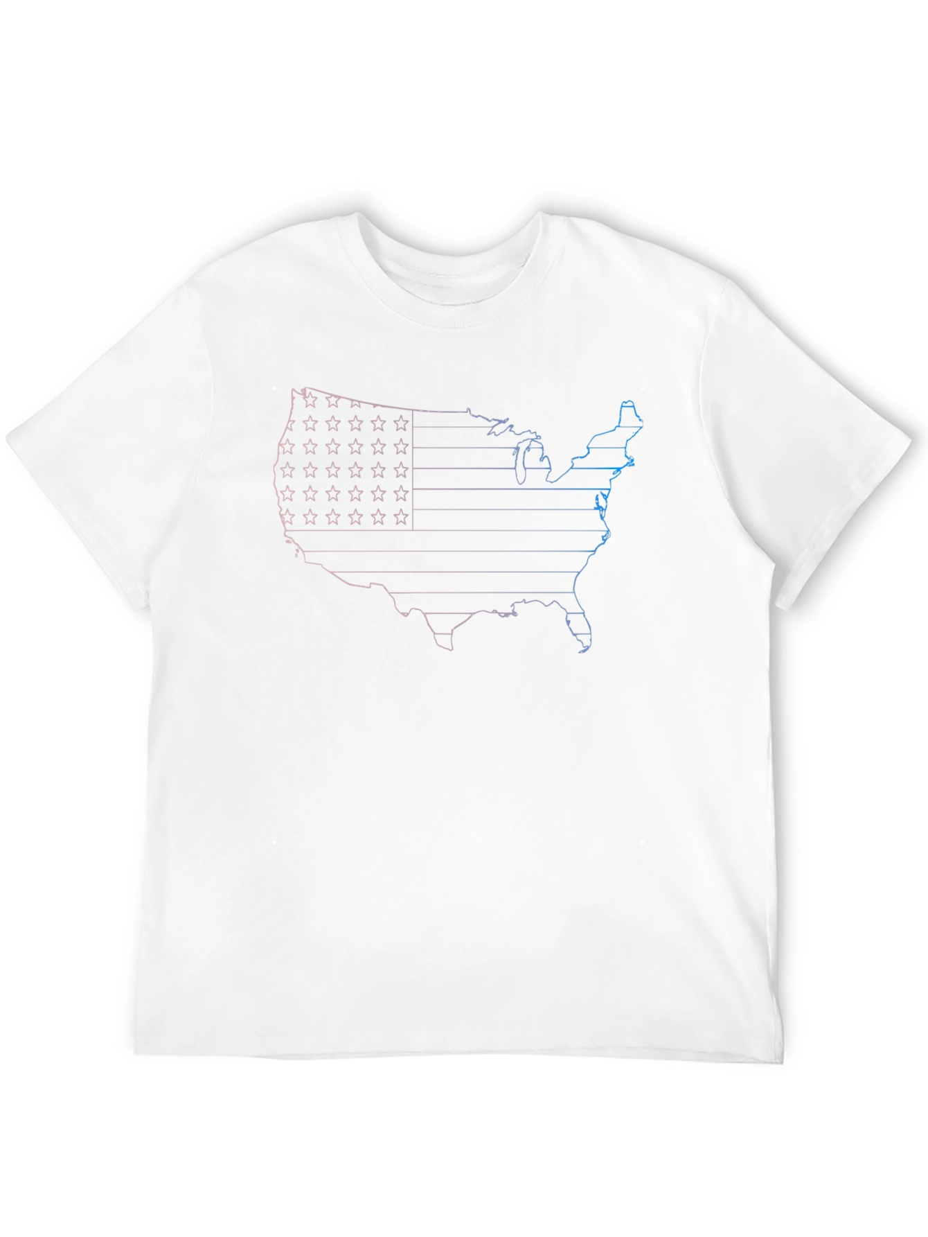 USA Map Graphic Tee - Patriotic American Flag T-Shirt