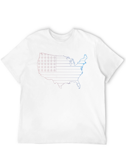 USA Map Graphic Tee - Patriotic American Flag T-Shirt