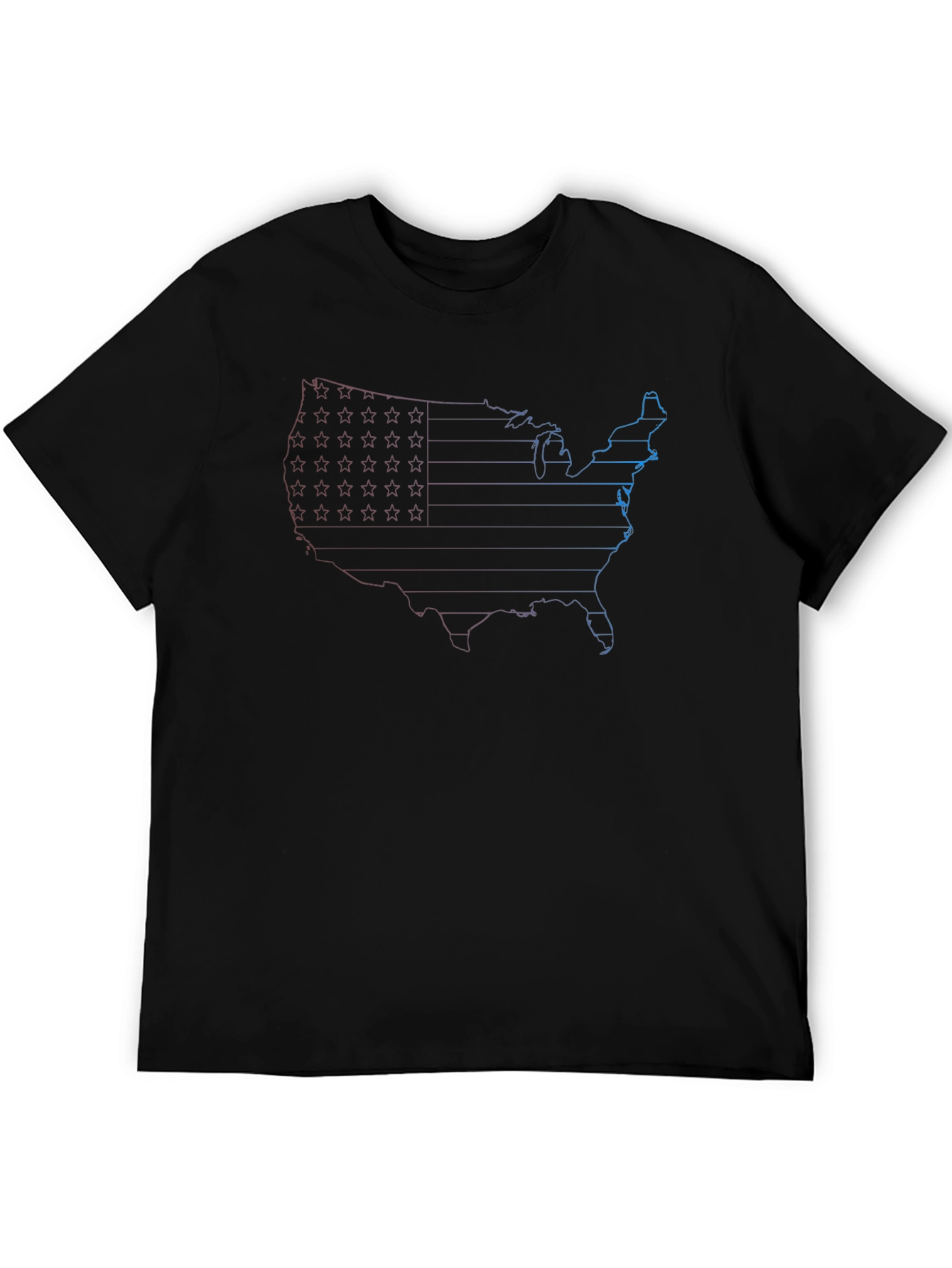 USA Map Graphic Tee - Patriotic American Flag T-Shirt