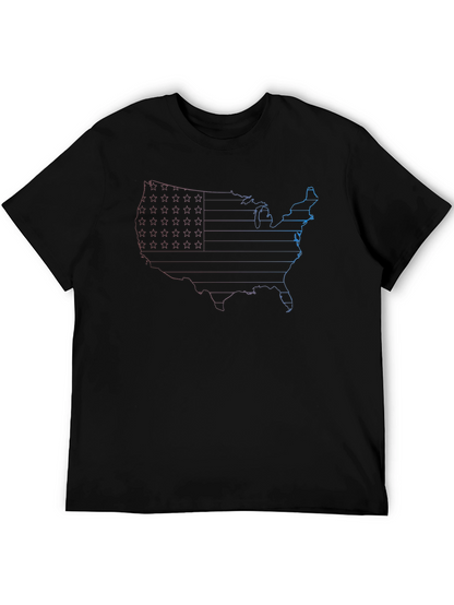 USA Map Graphic Tee - Patriotic American Flag T-Shirt