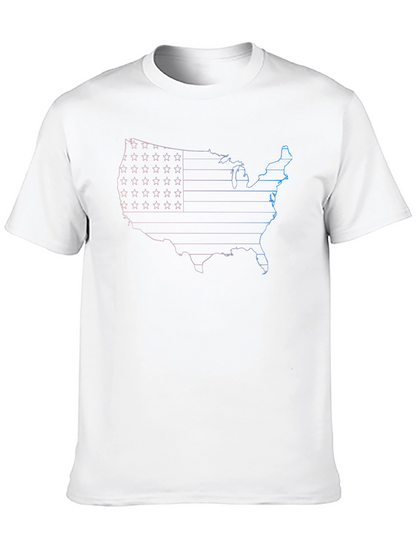 USA Map Graphic Tee - Patriotic American Flag T-Shirt