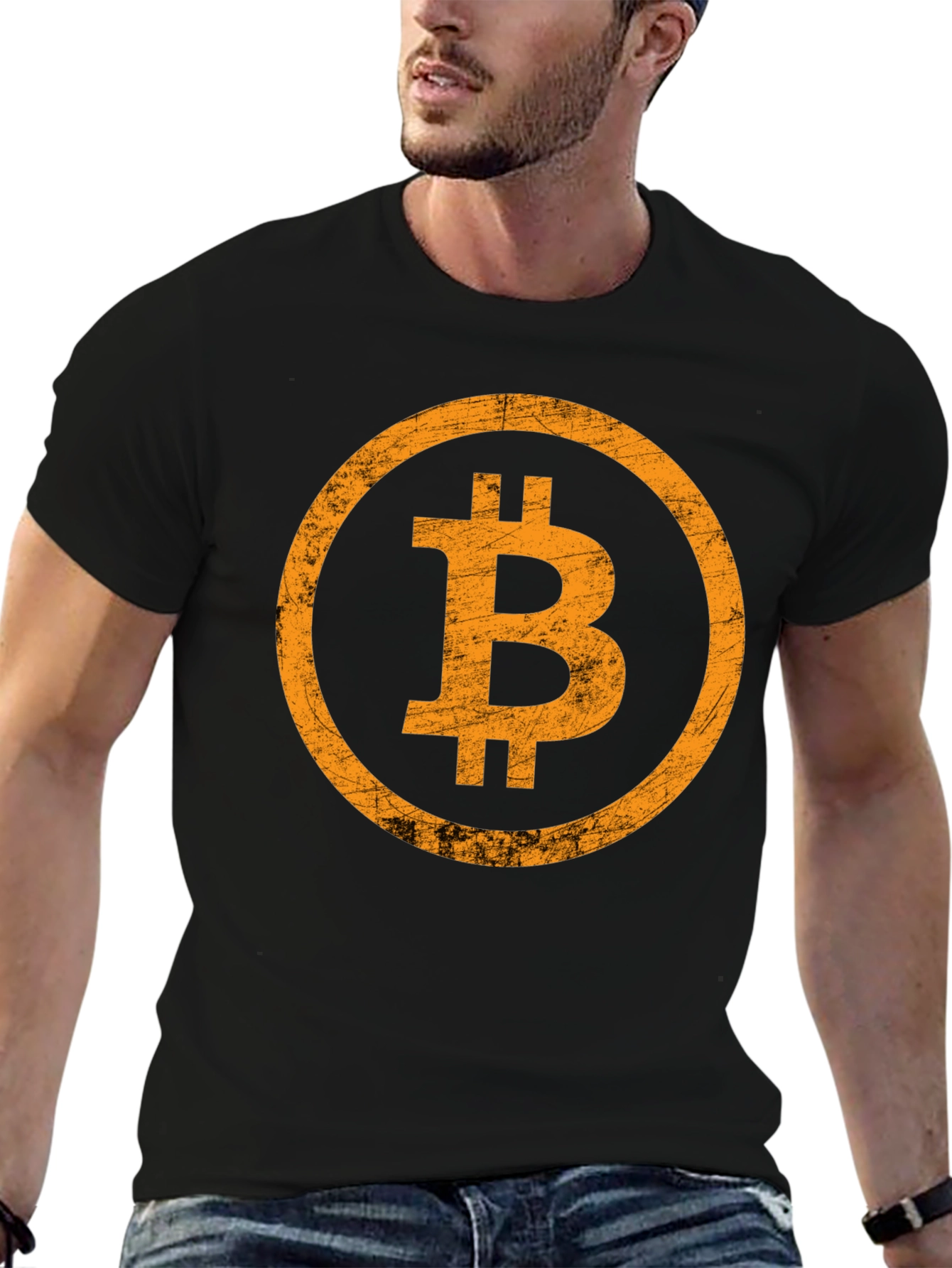 Bitcoin Logo Graphic T-Shirt - Black