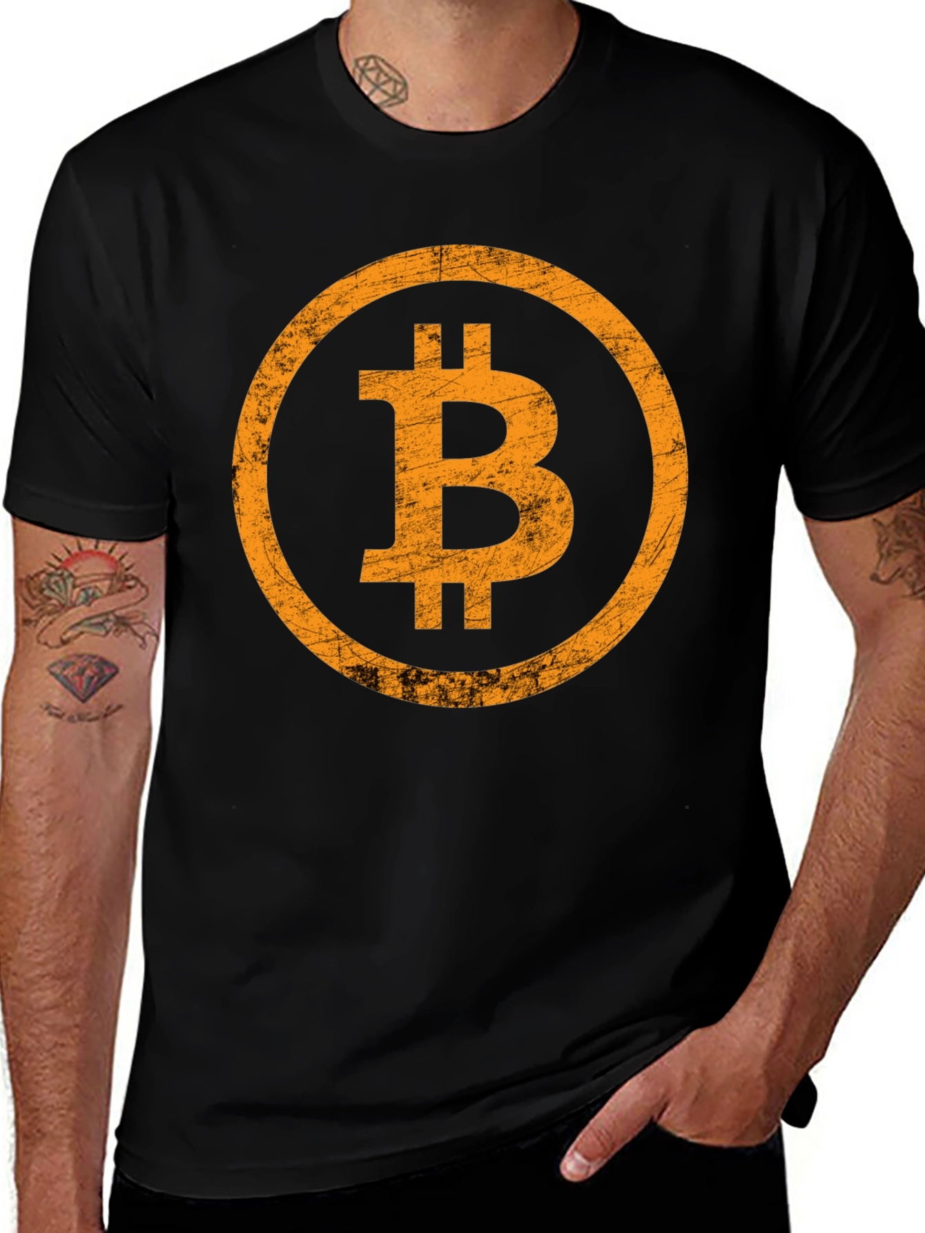 Bitcoin Logo Graphic T-Shirt - Black