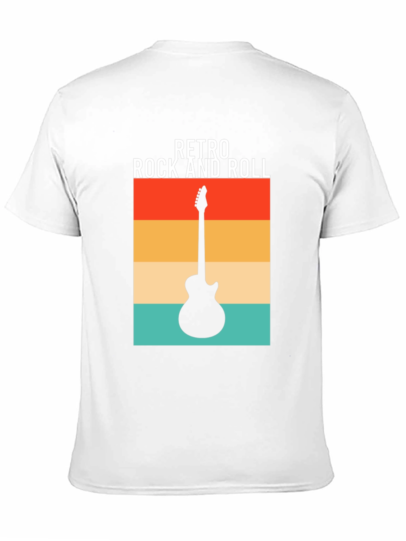 Retro Rock and Roll Guitar Graphic Tee - Black