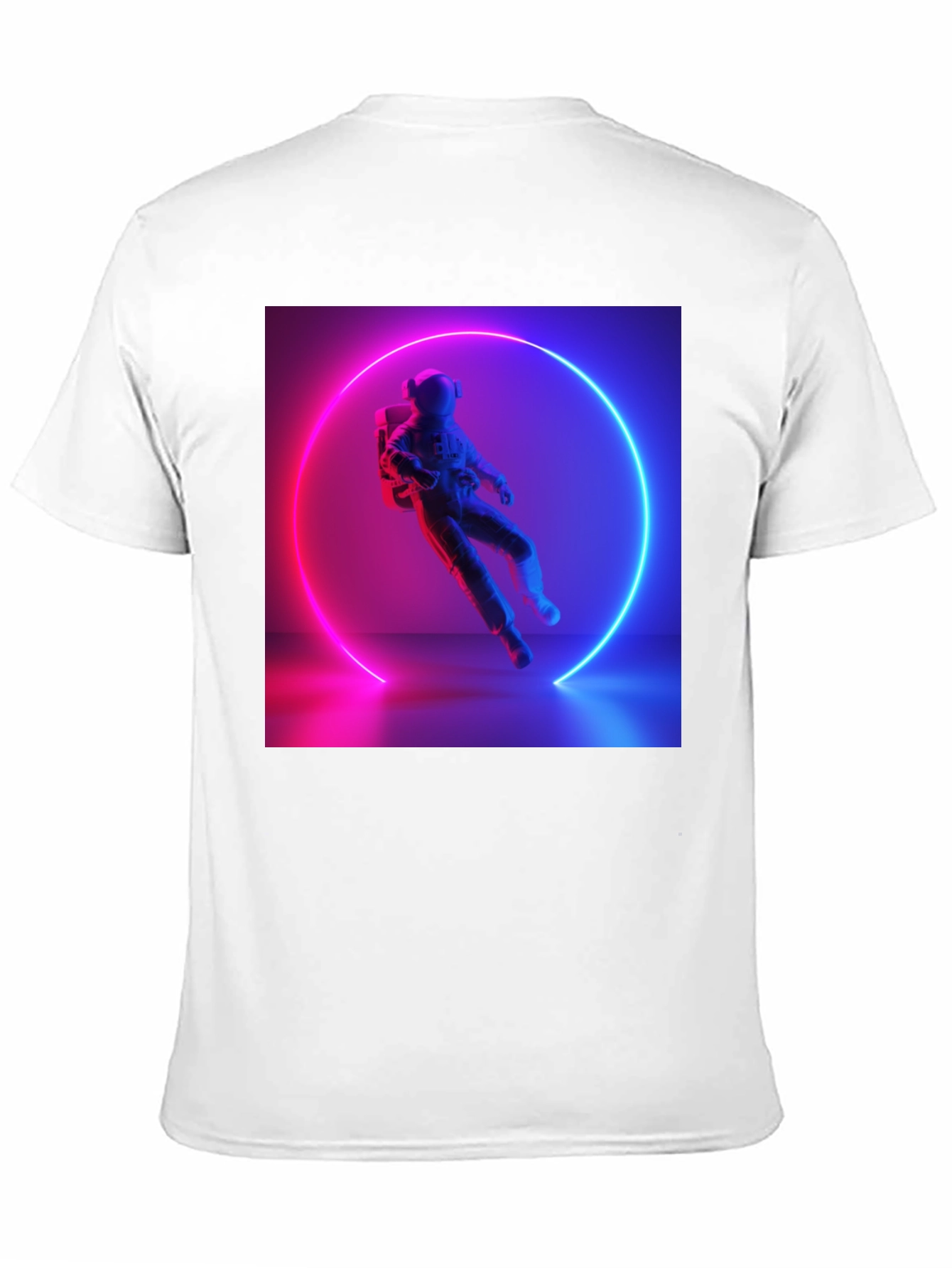 Neon Astronaut Graphic Tee - Black Cotton Blend
