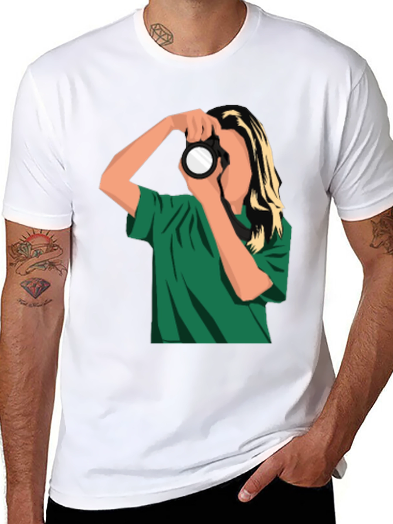 Photographer Graphic Tee - Trendy Black T-Shirt