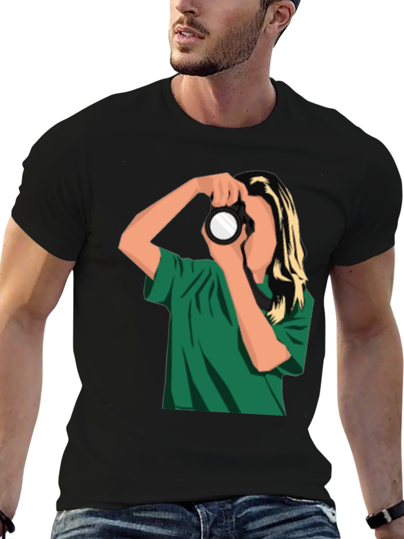 Photographer Graphic Tee - Trendy Black T-Shirt