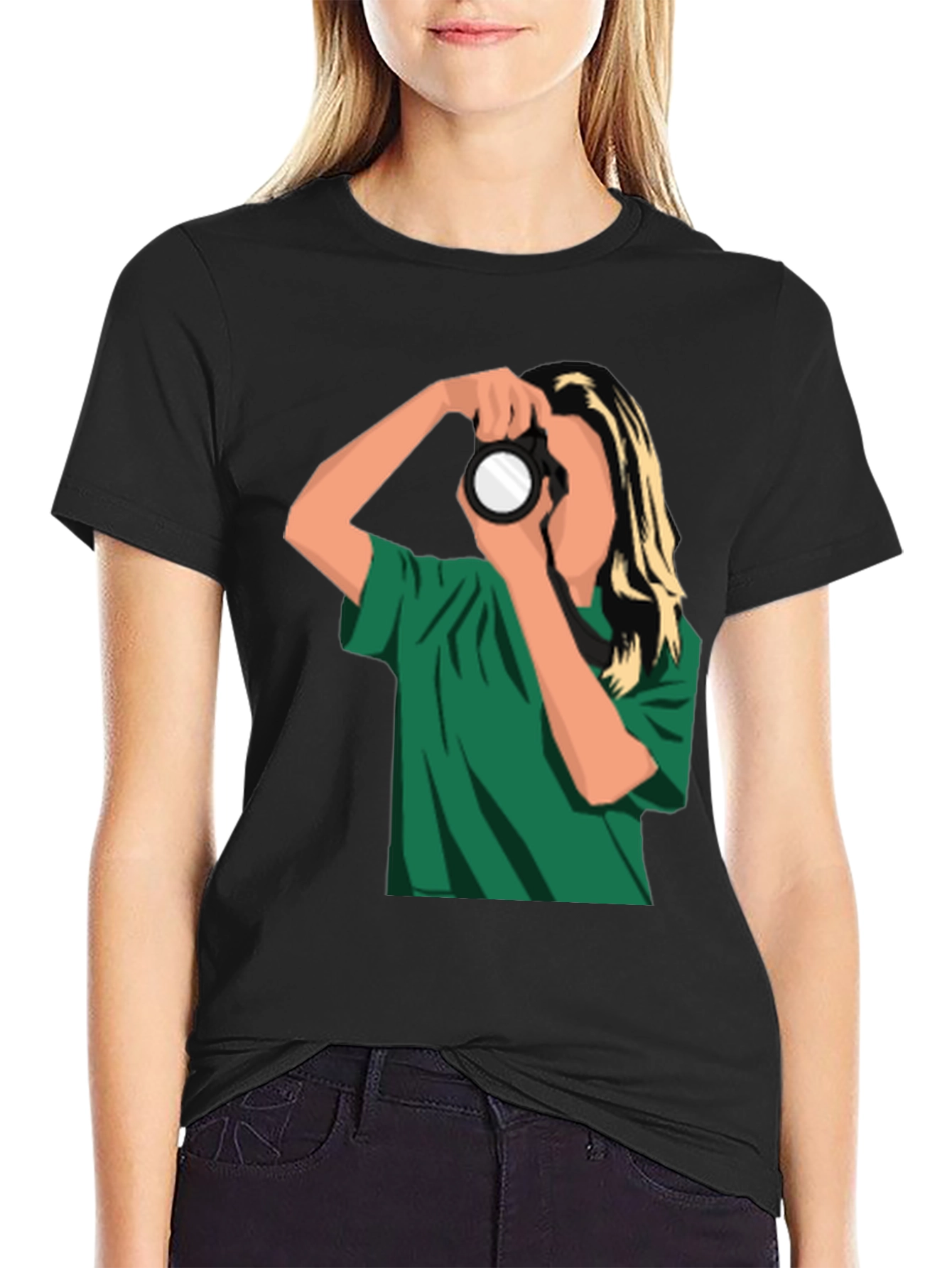 Photographer Graphic Tee - Trendy Black T-Shirt