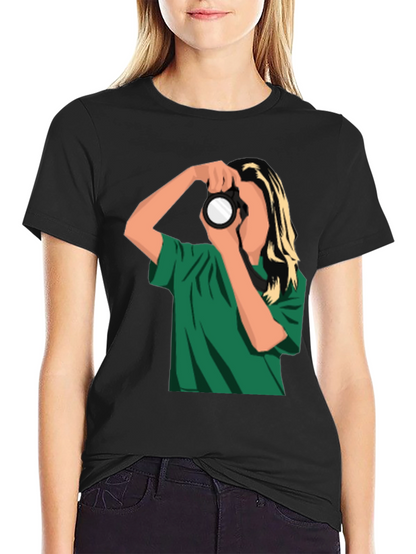 Photographer Graphic Tee - Trendy Black T-Shirt