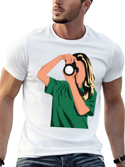 Photographer Graphic Tee - Trendy Black T-Shirt