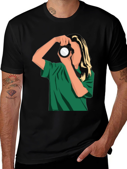 Photographer Graphic Tee - Trendy Black T-Shirt