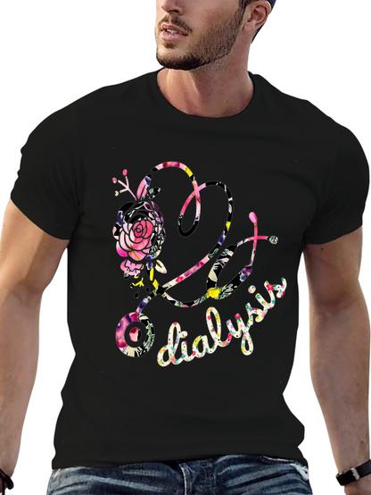 Floral Dialysis Tee - Stylish Medical Support