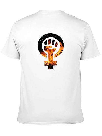 Feminist Fist Fire Black T-Shirt