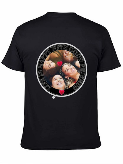 Happy With Good Friends Crew Neck T-Shirt