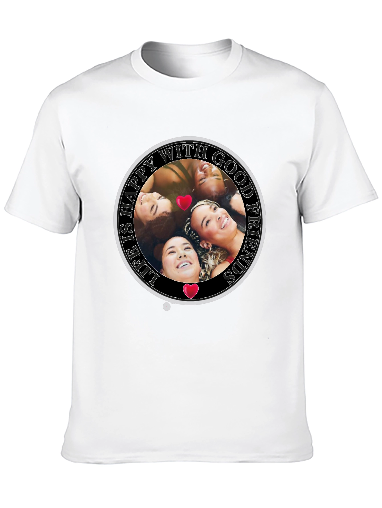 Happy With Good Friends Crew Neck T-Shirt